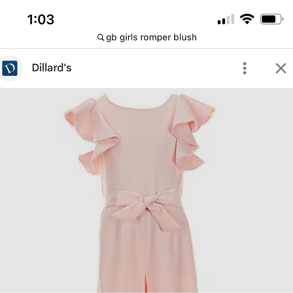 GB big  Girls Tiered Ruffle Sleeve Romper in blush